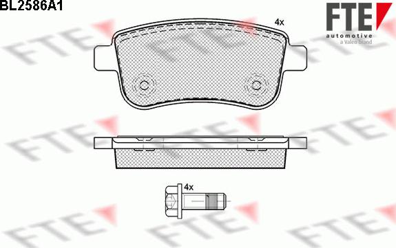 FTE BL2586A1 - Kit pastiglie freno, Freno a disco autozon.pro