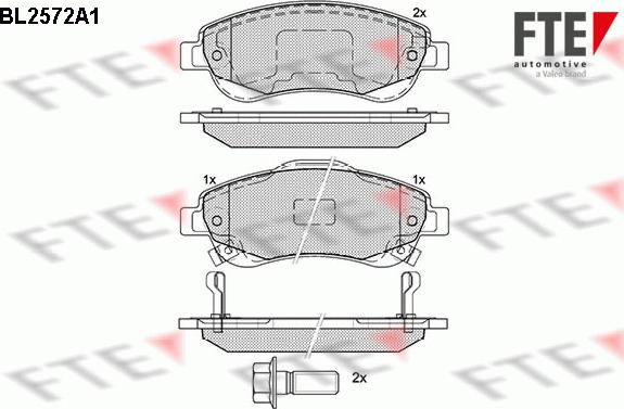 FTE BL2572A1 - Kit pastiglie freno, Freno a disco autozon.pro