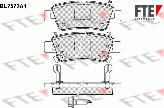 FTE BL2573A1 - Kit pastiglie freno, Freno a disco autozon.pro