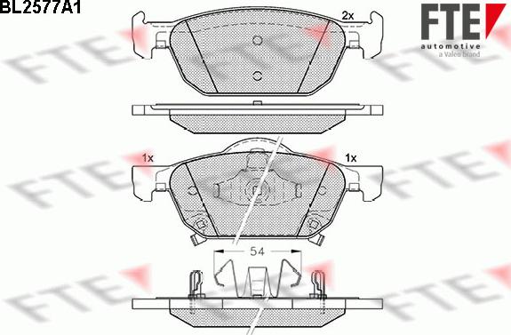 FTE BL2577A1 - Kit pastiglie freno, Freno a disco autozon.pro