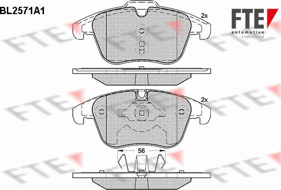 FTE BL2571A1 - Kit pastiglie freno, Freno a disco autozon.pro