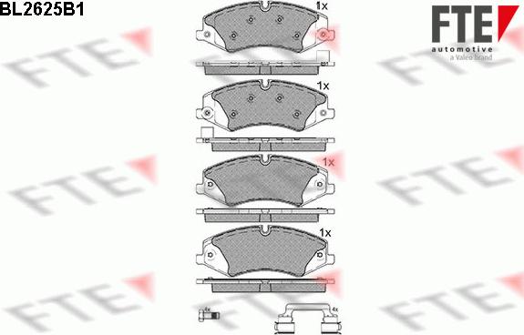 FTE BL2625B1 - Kit pastiglie freno, Freno a disco autozon.pro