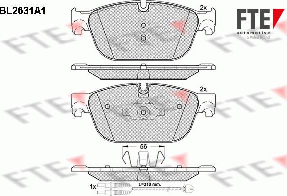 FTE BL2631A1 - Kit pastiglie freno, Freno a disco autozon.pro