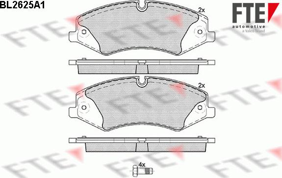 FTE BL2625A1 - Kit pastiglie freno, Freno a disco autozon.pro