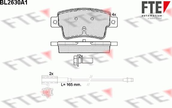 FTE BL2630A1 - Kit pastiglie freno, Freno a disco autozon.pro