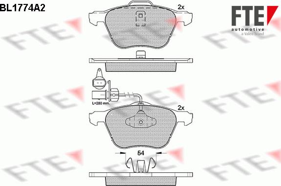 FTE 9010344 - Kit pastiglie freno, Freno a disco autozon.pro