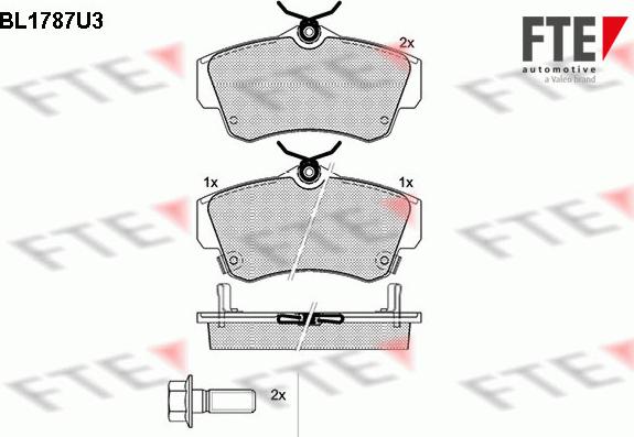 FTE BL1787U3 - Kit pastiglie freno, Freno a disco autozon.pro