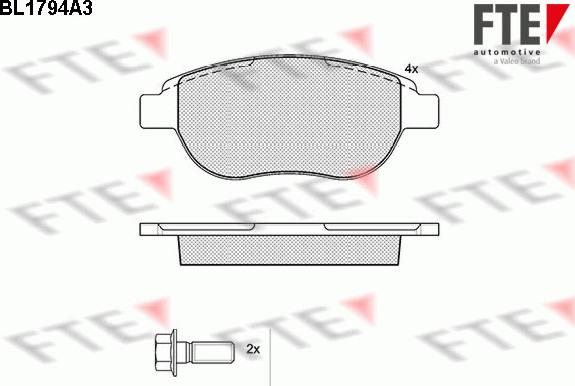 FTE BL1794A3 - Kit pastiglie freno, Freno a disco autozon.pro