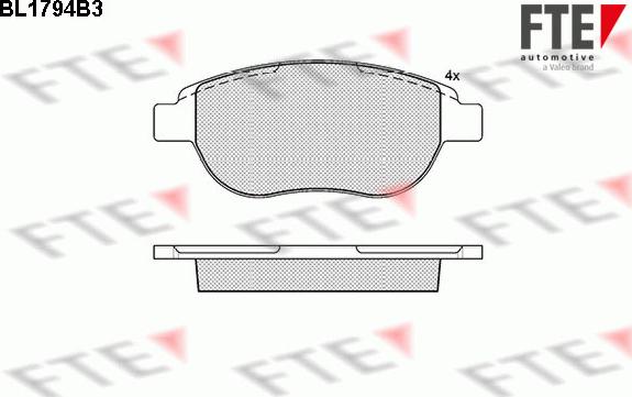 FTE BL1794B3 - Kit pastiglie freno, Freno a disco autozon.pro