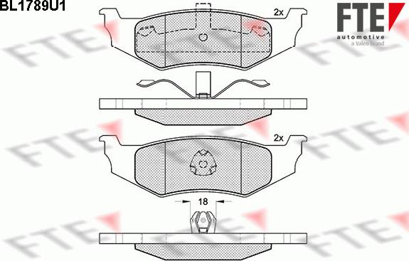 FTE BL1789U1 - Kit pastiglie freno, Freno a disco autozon.pro