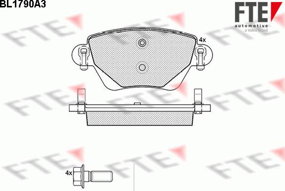 FTE BL1790A3 - Kit pastiglie freno, Freno a disco autozon.pro