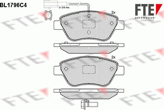 FTE BL1796C4 - Kit pastiglie freno, Freno a disco autozon.pro