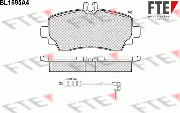 FTE BL1695A4 - Kit pastiglie freno, Freno a disco autozon.pro