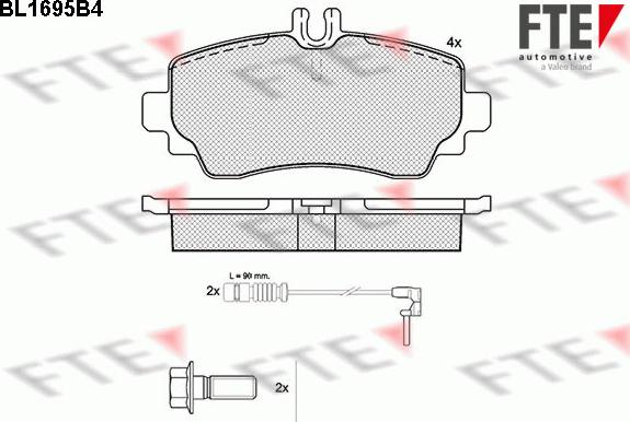 FTE BL1695B4 - Kit pastiglie freno, Freno a disco autozon.pro