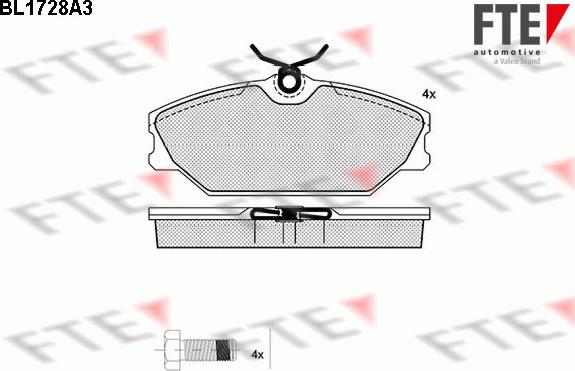 FTE BL1728A3 - Kit pastiglie freno, Freno a disco autozon.pro