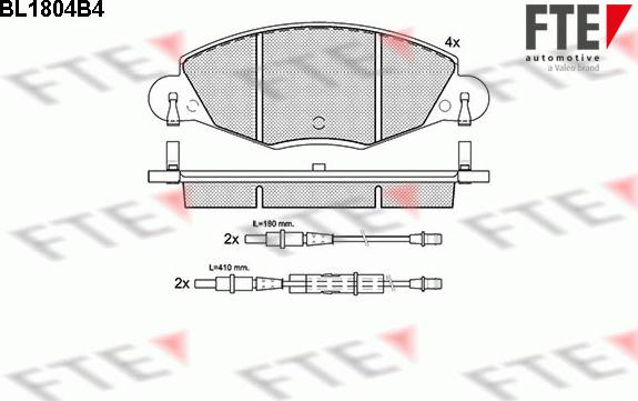 FTE BL1804B4 - Kit pastiglie freno, Freno a disco autozon.pro