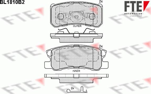 FTE BL1810B2 - Kit pastiglie freno, Freno a disco autozon.pro