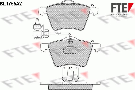 FTE BL1755A2 - Kit pastiglie freno, Freno a disco autozon.pro