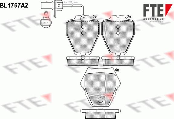 FTE BL1767A2 - Kit pastiglie freno, Freno a disco autozon.pro