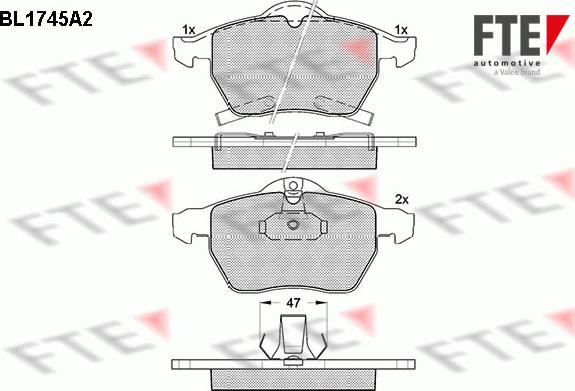 FTE BL1745A2 - Kit pastiglie freno, Freno a disco autozon.pro