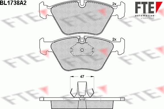 FTE BL1738A2 - Kit pastiglie freno, Freno a disco autozon.pro