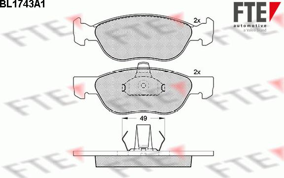 FTE BL1743A1 - Kit pastiglie freno, Freno a disco autozon.pro