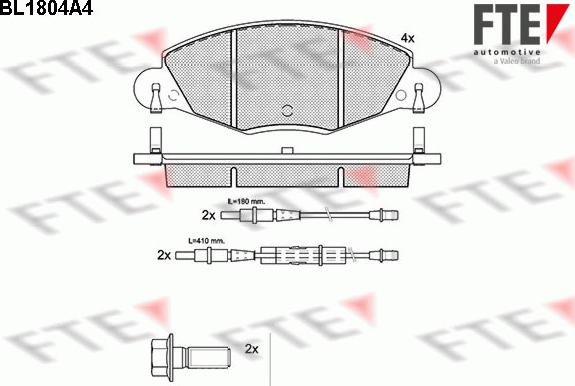 FTE BL1804A4 - Kit pastiglie freno, Freno a disco autozon.pro