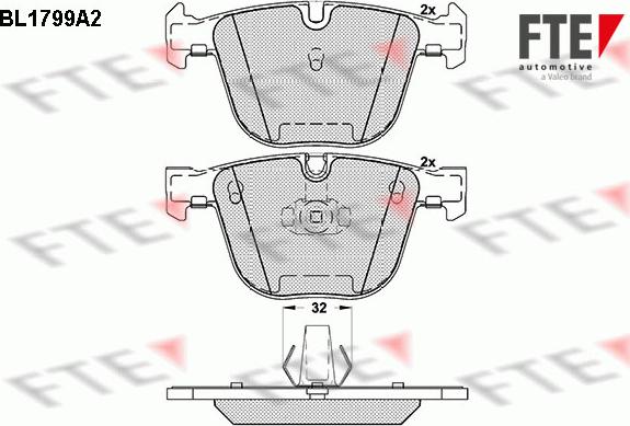 FTE BL1799A2 - Kit pastiglie freno, Freno a disco autozon.pro