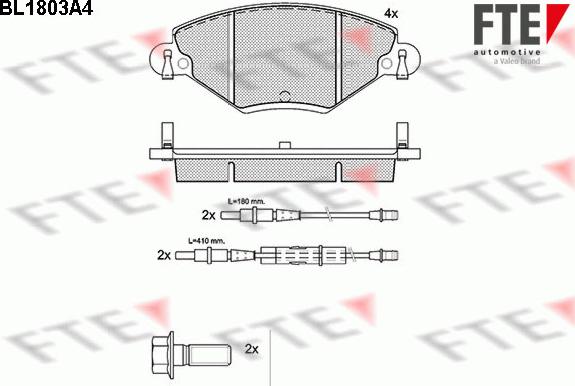 FTE 9010377 - Kit pastiglie freno, Freno a disco autozon.pro