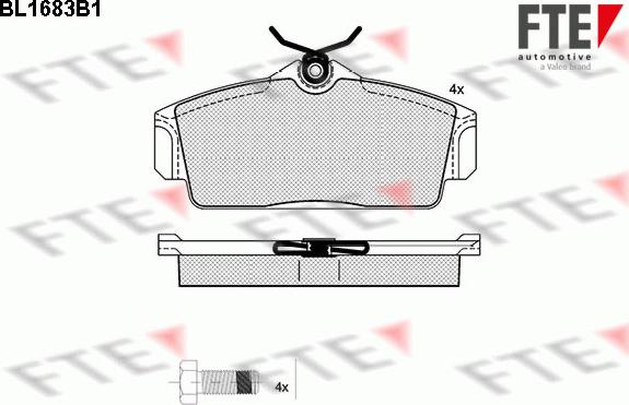 FTE BL1683B1 - Kit pastiglie freno, Freno a disco autozon.pro