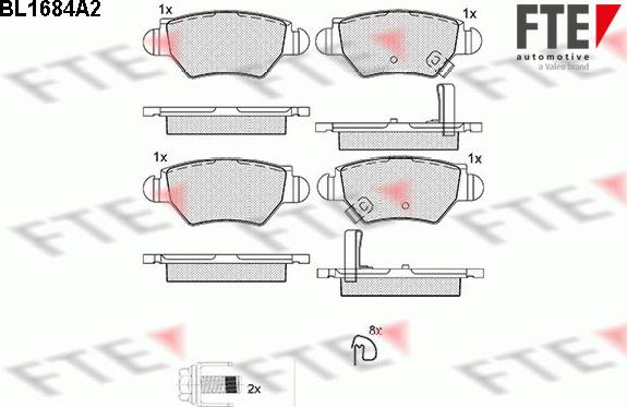 FTE BL1684A2 - Kit pastiglie freno, Freno a disco autozon.pro