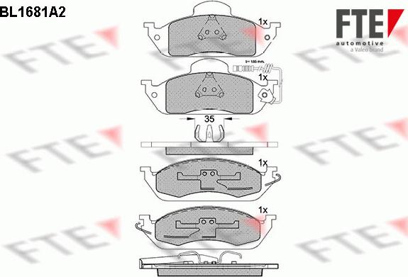 FTE BL1681A2 - Kit pastiglie freno, Freno a disco autozon.pro