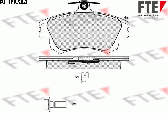 FTE BL1685A4 - Kit pastiglie freno, Freno a disco autozon.pro