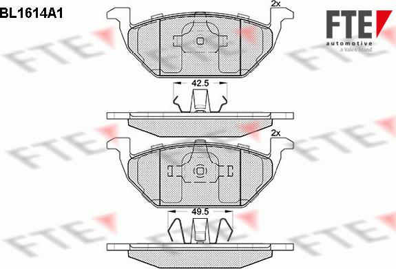 FTE BL1614A1 - Kit pastiglie freno, Freno a disco autozon.pro