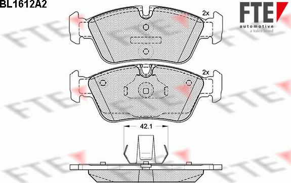 FTE BL1612A2 - Kit pastiglie freno, Freno a disco autozon.pro