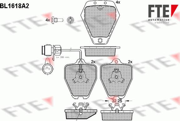 FTE BL1618A2 - Kit pastiglie freno, Freno a disco autozon.pro