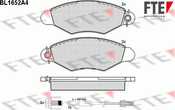 FTE BL1652A4 - Kit pastiglie freno, Freno a disco autozon.pro