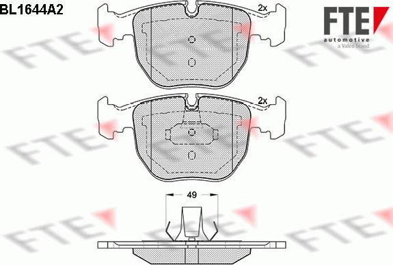 FTE BL1644A2 - Kit pastiglie freno, Freno a disco autozon.pro