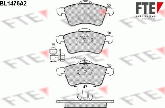 FTE BL1476A2 - Kit pastiglie freno, Freno a disco autozon.pro