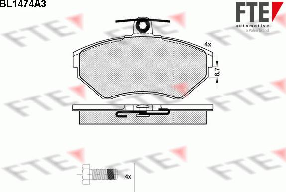 FTE BL1474A3 - Kit pastiglie freno, Freno a disco autozon.pro