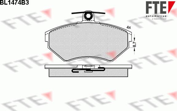 FTE BL1474B3 - Kit pastiglie freno, Freno a disco autozon.pro