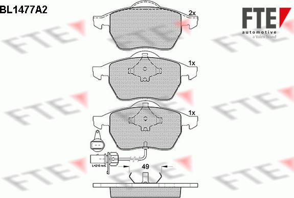 FTE BL1477A2 - Kit pastiglie freno, Freno a disco autozon.pro