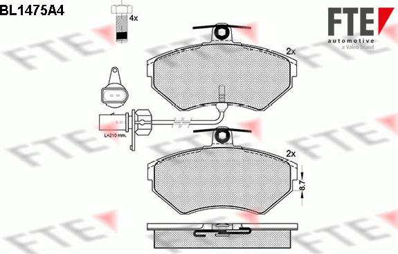 FTE BL1475A4 - Kit pastiglie freno, Freno a disco autozon.pro