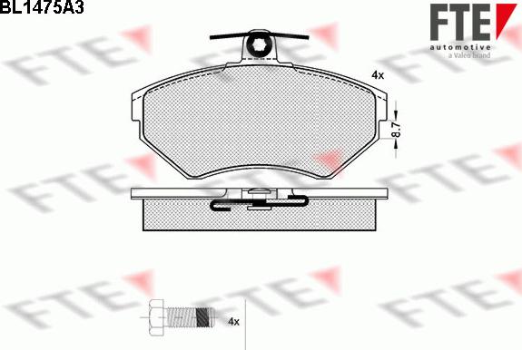 FTE BL1475A3 - Kit pastiglie freno, Freno a disco autozon.pro