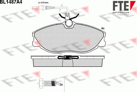 FTE BL1487A4 - Kit pastiglie freno, Freno a disco autozon.pro