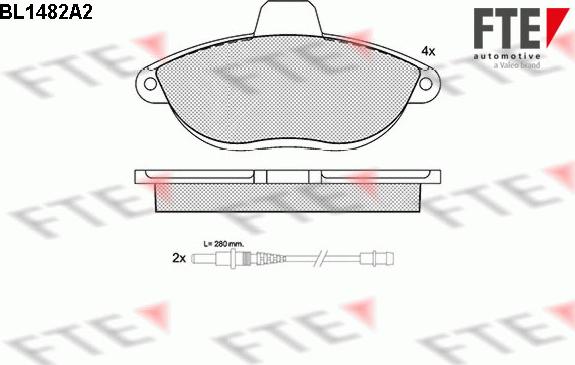 FTE BL1482A2 - Kit pastiglie freno, Freno a disco autozon.pro