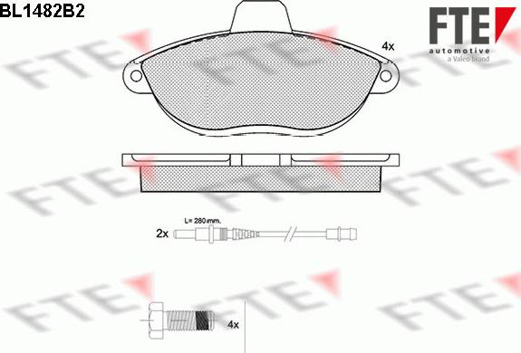 FTE BL1482B2 - Kit pastiglie freno, Freno a disco autozon.pro