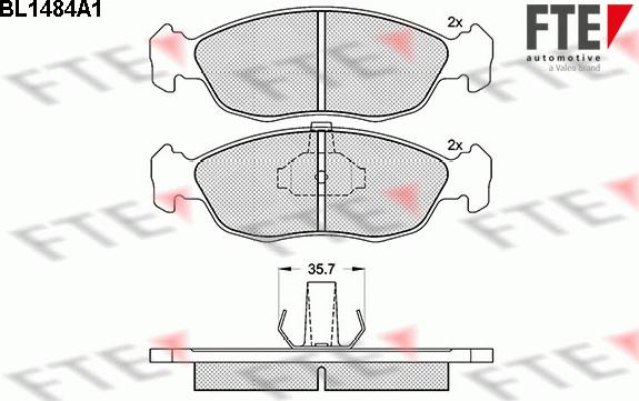 FTE BL1484A1 - Kit pastiglie freno, Freno a disco autozon.pro