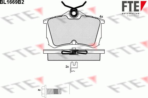 FTE BL1669B2 - Kit pastiglie freno, Freno a disco autozon.pro