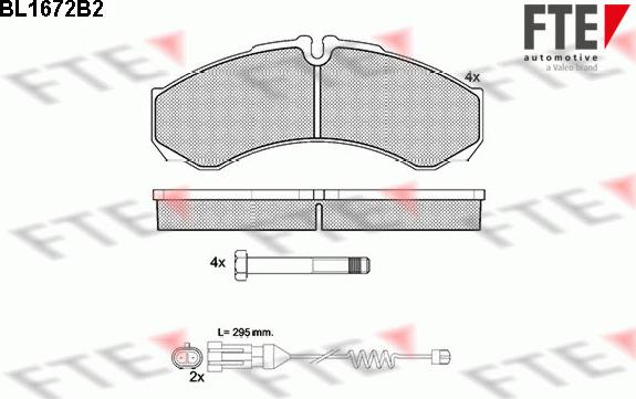 FTE BL1672B2 - Kit pastiglie freno, Freno a disco autozon.pro